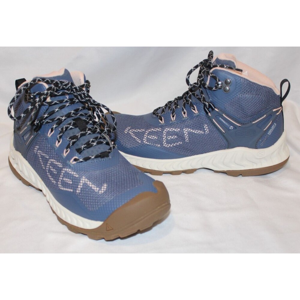 Keen Boots Nxis Evo Mid WP Hiking Textile‎ Synthetic Womens US 7.5 NIB BLUE GRAY - Picture 2 of 6